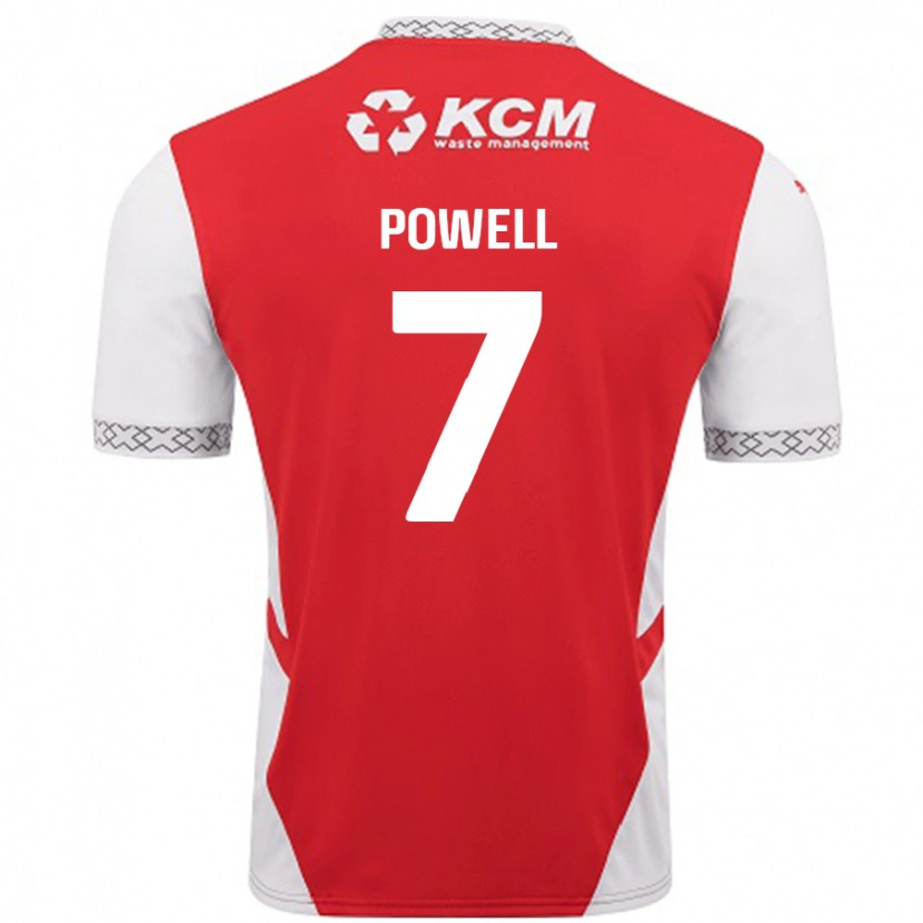 Danxen Kinder Joe Powell #7 Rot Weiß Heimtrikot Trikot 2024/25 T-Shirt Schweiz