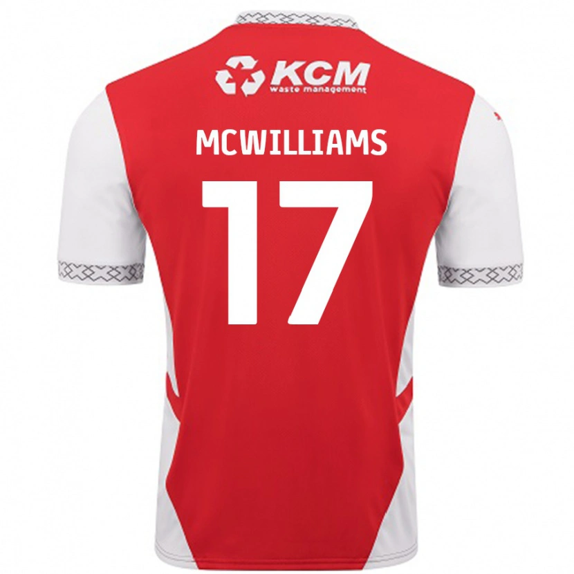 Danxen Kinder Shaun Mcwilliams #17 Rot Weiß Heimtrikot Trikot 2024/25 T-Shirt Schweiz