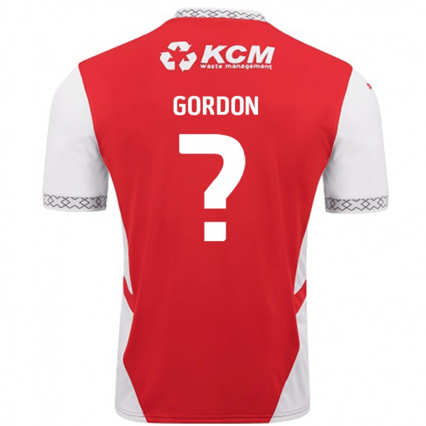 Danxen Kinder Owain Gordon #0 Rot Weiß Heimtrikot Trikot 2024/25 T-Shirt Schweiz