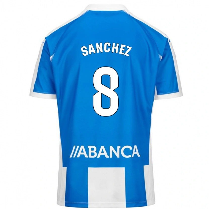 Danxen Kinder Carlota Sánchez #8 Blau Weiß Heimtrikot Trikot 2024/25 T-Shirt Schweiz