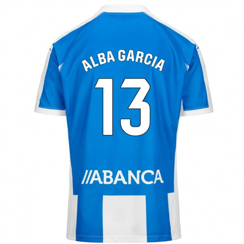 Danxen Kinder Lucía Alba García #13 Blau Weiß Heimtrikot Trikot 2024/25 T-Shirt Schweiz