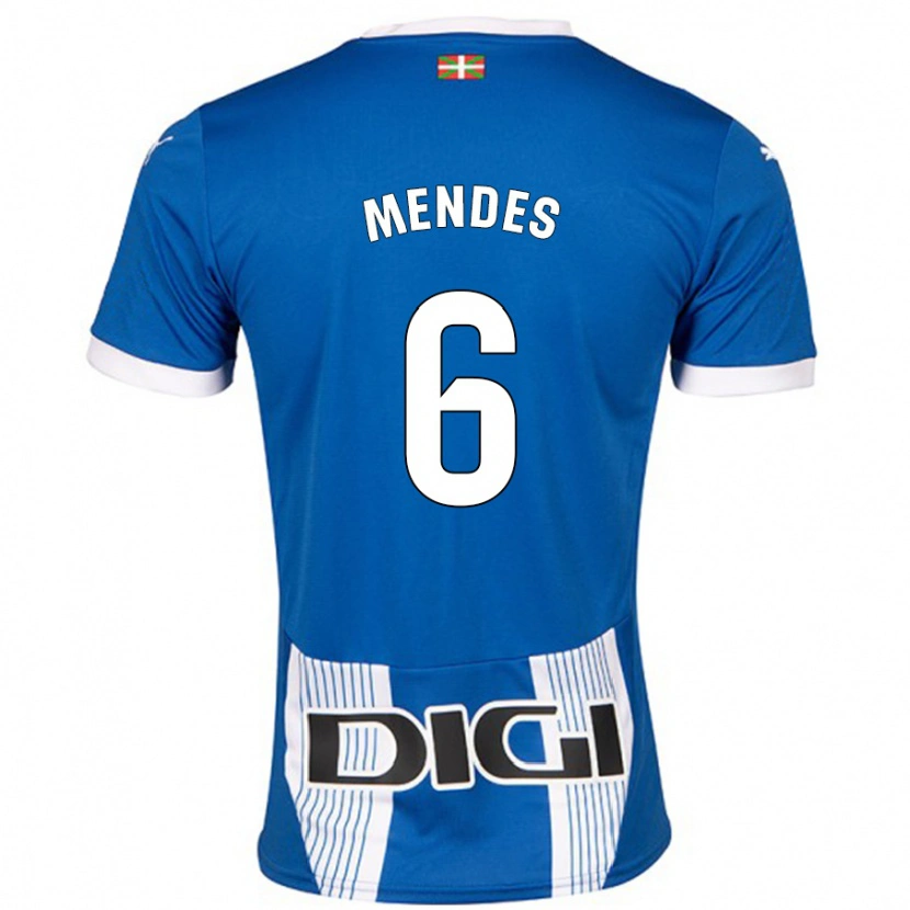 Danxen Kinder Tomás Mendes #6 Blau Heimtrikot Trikot 2024/25 T-Shirt Schweiz