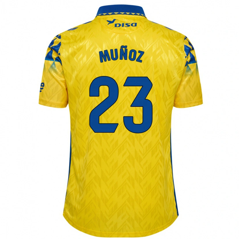 Danxen Kinder Álex Muñoz #23 Gelb Blau Heimtrikot Trikot 2024/25 T-Shirt Schweiz