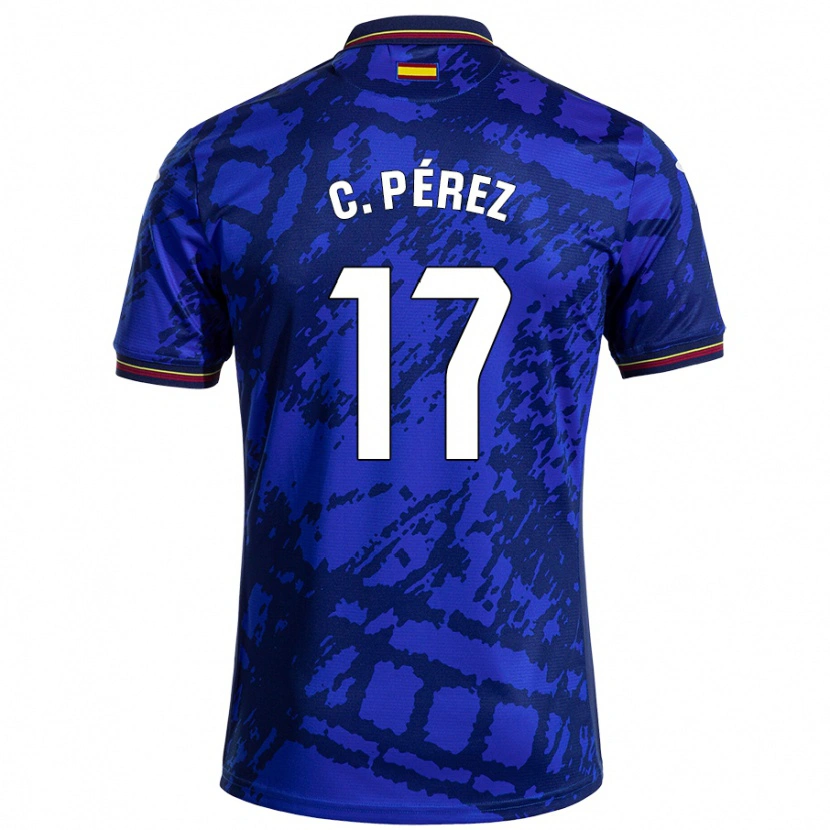 Danxen Kinder Carles Pérez #17 Dunkleres Blau Heimtrikot Trikot 2024/25 T-Shirt Schweiz