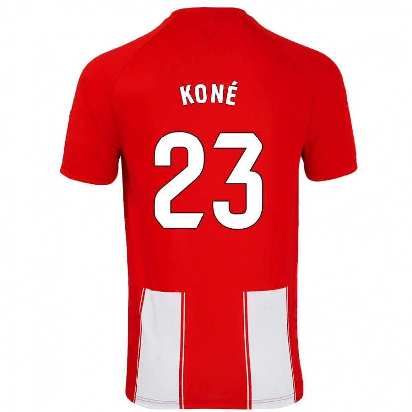 Danxen Kinder Ibrahima Koné #23 Rot Weiß Heimtrikot Trikot 2024/25 T-Shirt Schweiz