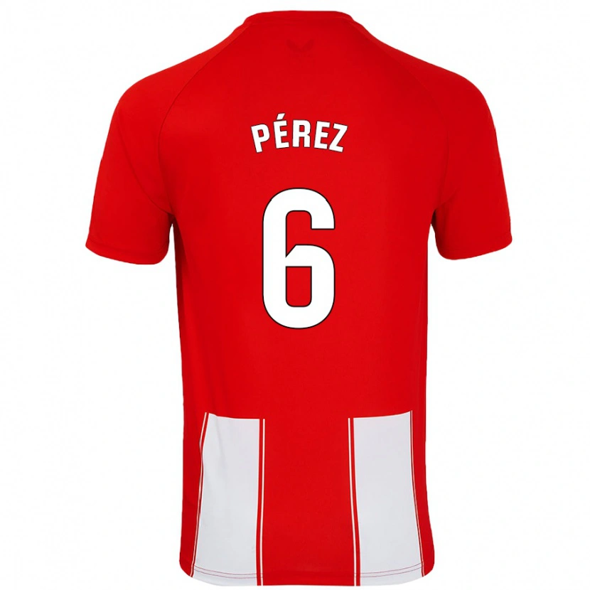 Danxen Kinder René Pérez #6 Rot Weiß Heimtrikot Trikot 2024/25 T-Shirt Schweiz