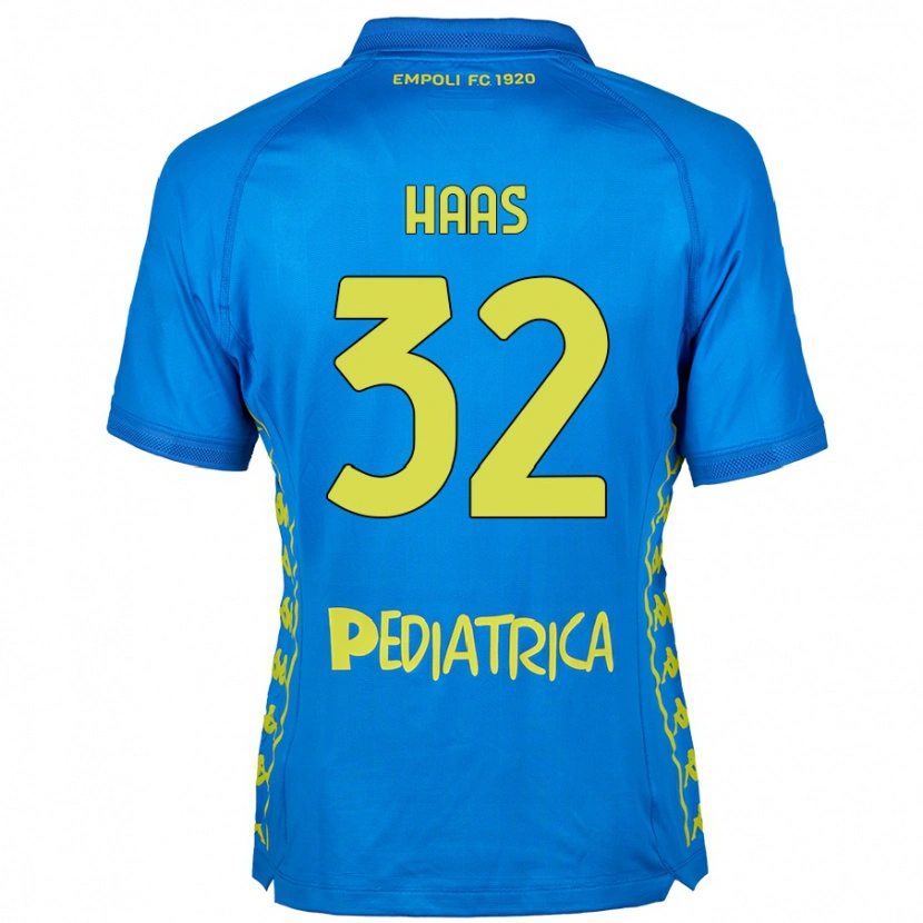 Danxen Kinder Nicolas Haas #32 Blau Heimtrikot Trikot 2024/25 T-Shirt Schweiz