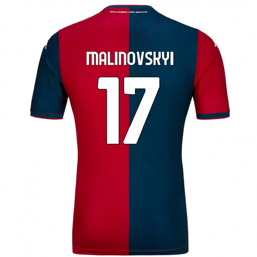 Danxen Kinder Ruslan Malinovskyi #17 Rot Dunkelblau Heimtrikot Trikot 2024/25 T-Shirt Schweiz