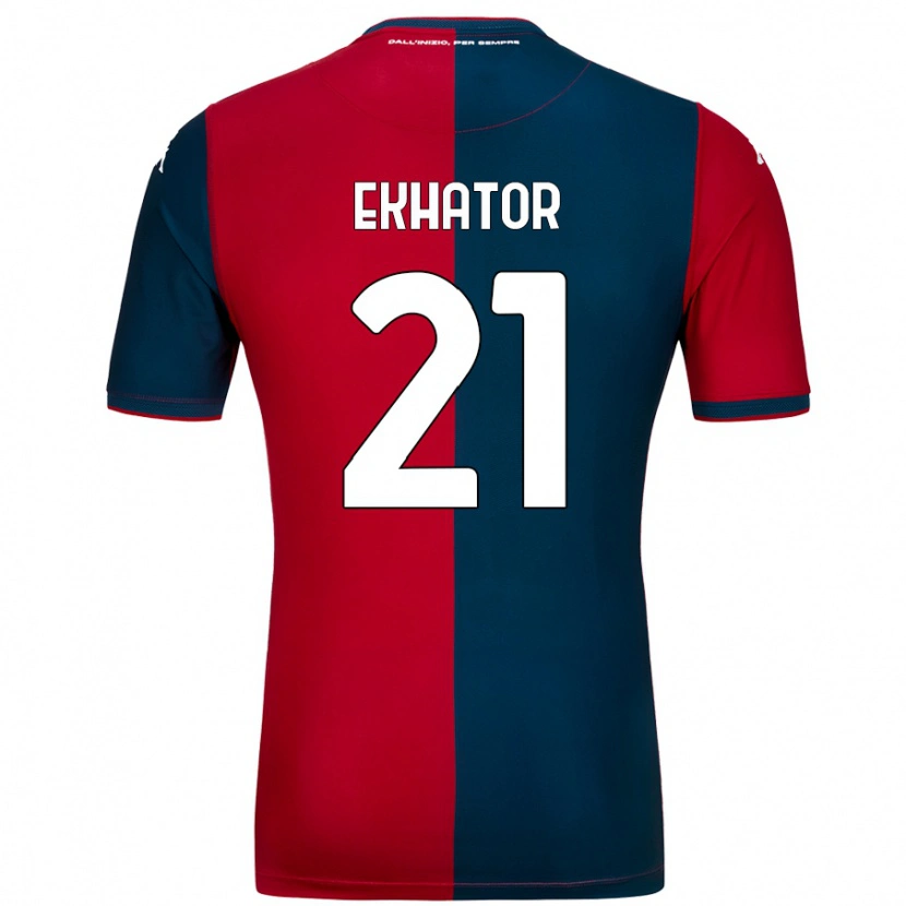 Danxen Kinder Jeff Ekhator #21 Rot Dunkelblau Heimtrikot Trikot 2024/25 T-Shirt Schweiz