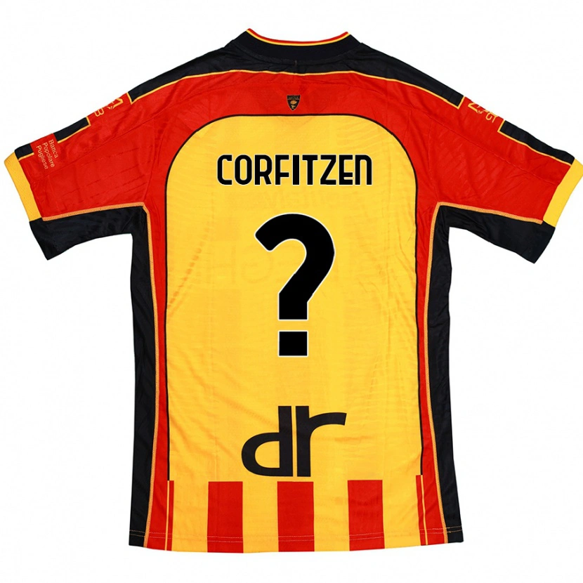 Danxen Kinder Jeppe Corfitzen #0 Gelb Rot Heimtrikot Trikot 2024/25 T-Shirt Schweiz