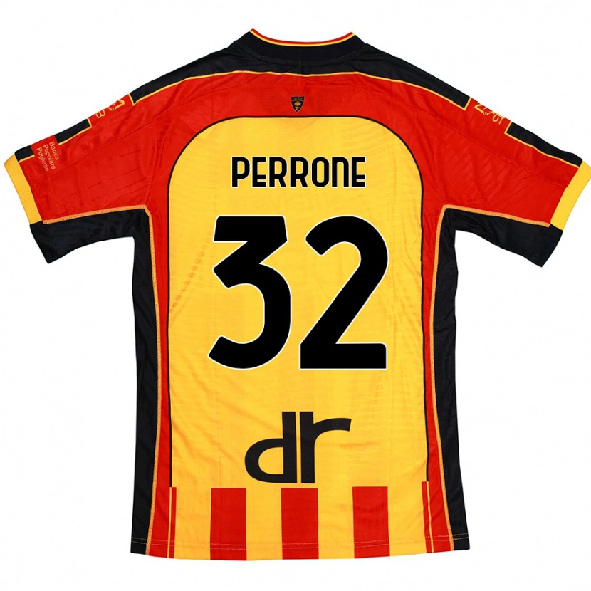 Danxen Kinder Samuele Perrone #32 Gelb Rot Heimtrikot Trikot 2024/25 T-Shirt Schweiz