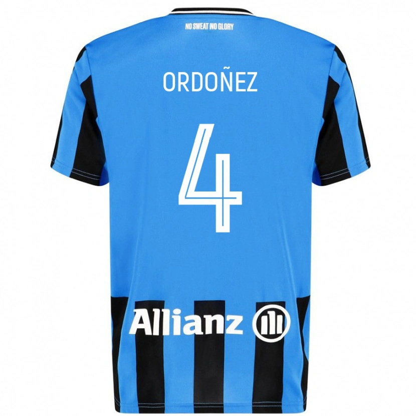 Danxen Kinder Joel Ordóñez #4 Himmelblau Schwarz Heimtrikot Trikot 2024/25 T-Shirt Schweiz