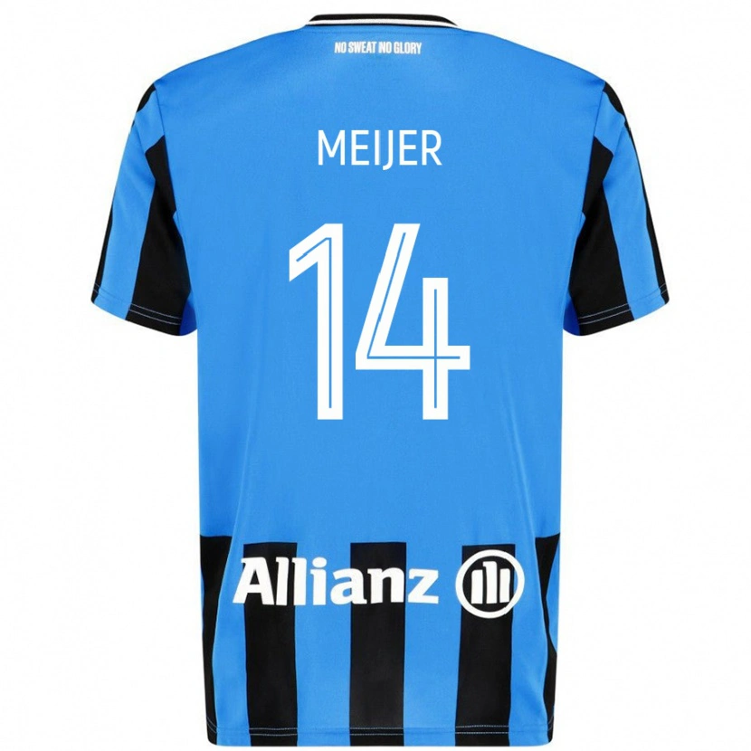 Danxen Kinder Bjorn Meijer #14 Himmelblau Schwarz Heimtrikot Trikot 2024/25 T-Shirt Schweiz