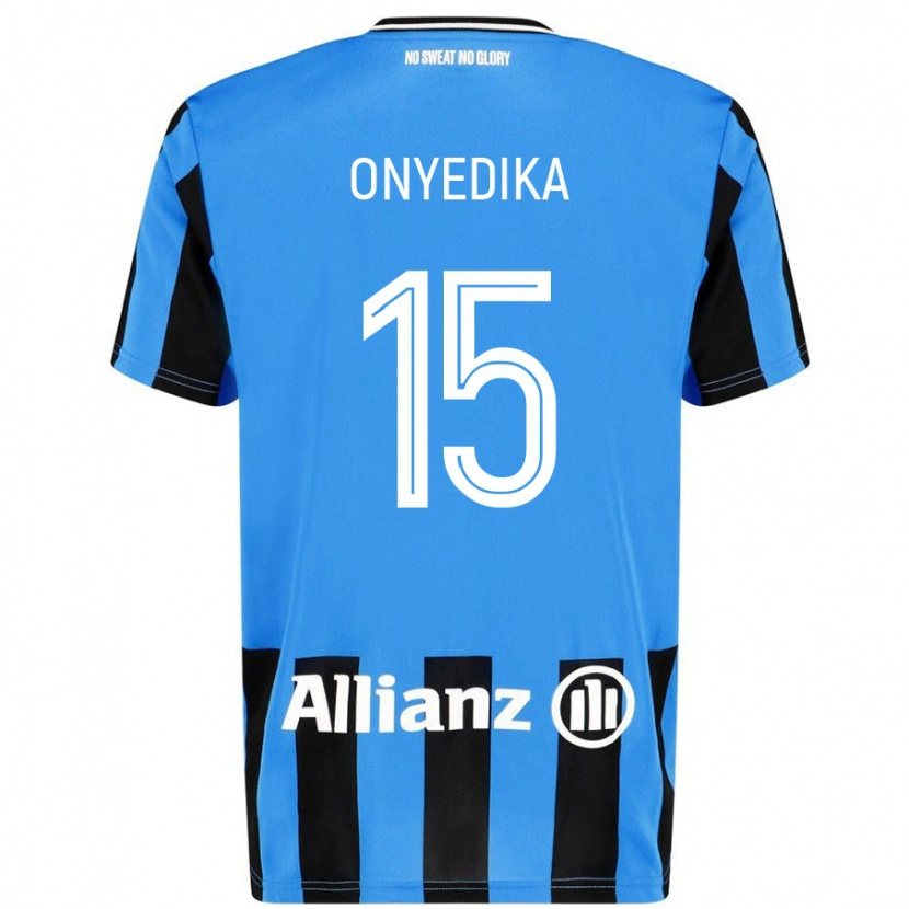 Danxen Kinder Raphael Onyedika #15 Himmelblau Schwarz Heimtrikot Trikot 2024/25 T-Shirt Schweiz