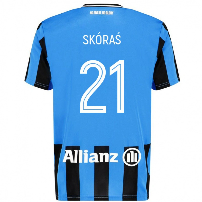 Danxen Kinder Michal Skoras #21 Himmelblau Schwarz Heimtrikot Trikot 2024/25 T-Shirt Schweiz