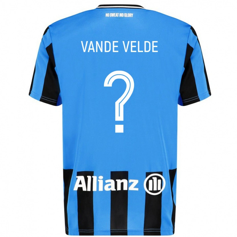 Danxen Kinder Chloé Vande Velde #0 Himmelblau Schwarz Heimtrikot Trikot 2024/25 T-Shirt Schweiz