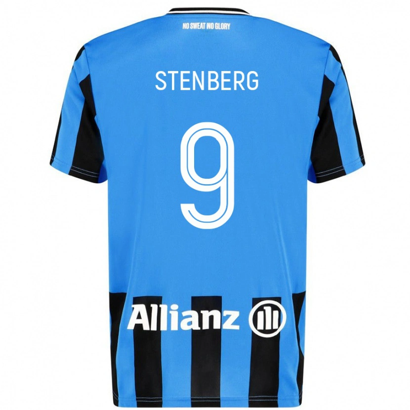 Danxen Kinder Hanna Stenberg #9 Himmelblau Schwarz Heimtrikot Trikot 2024/25 T-Shirt Schweiz