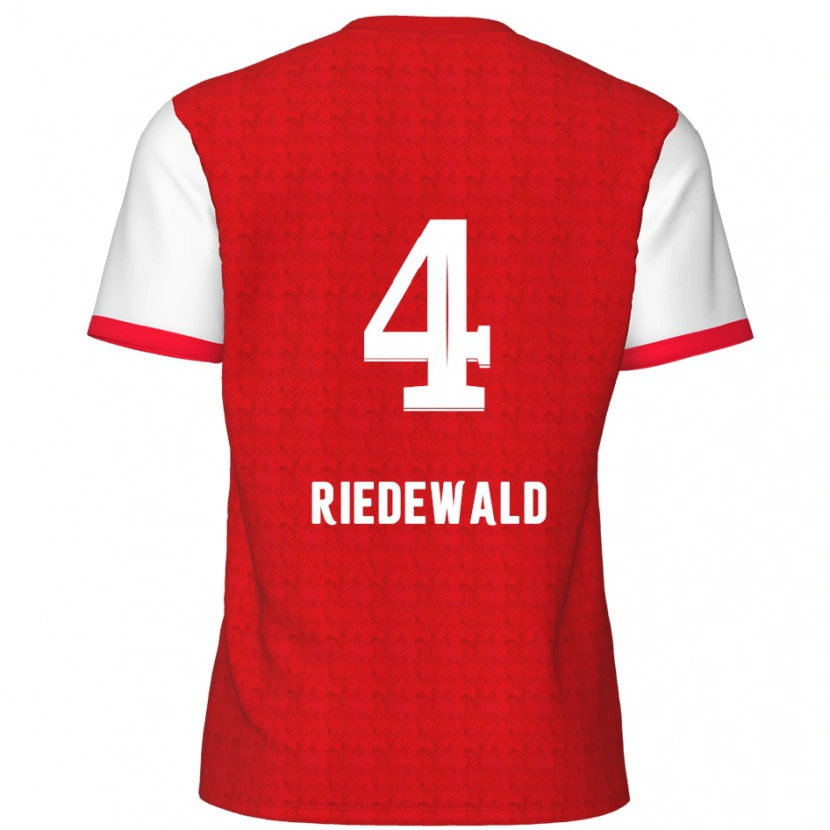 Danxen Kinder Jairo Riedewald #4 Rot Weiß Heimtrikot Trikot 2024/25 T-Shirt Schweiz