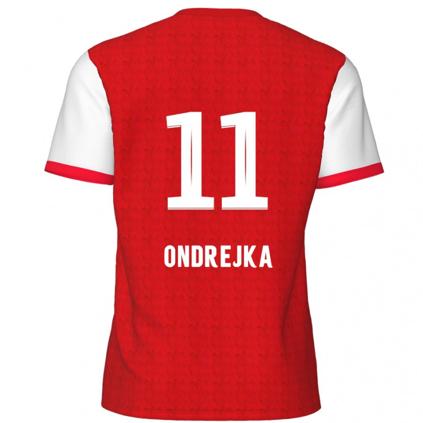 Danxen Kinder Jacob Ondrejka #11 Rot Weiß Heimtrikot Trikot 2024/25 T-Shirt Schweiz