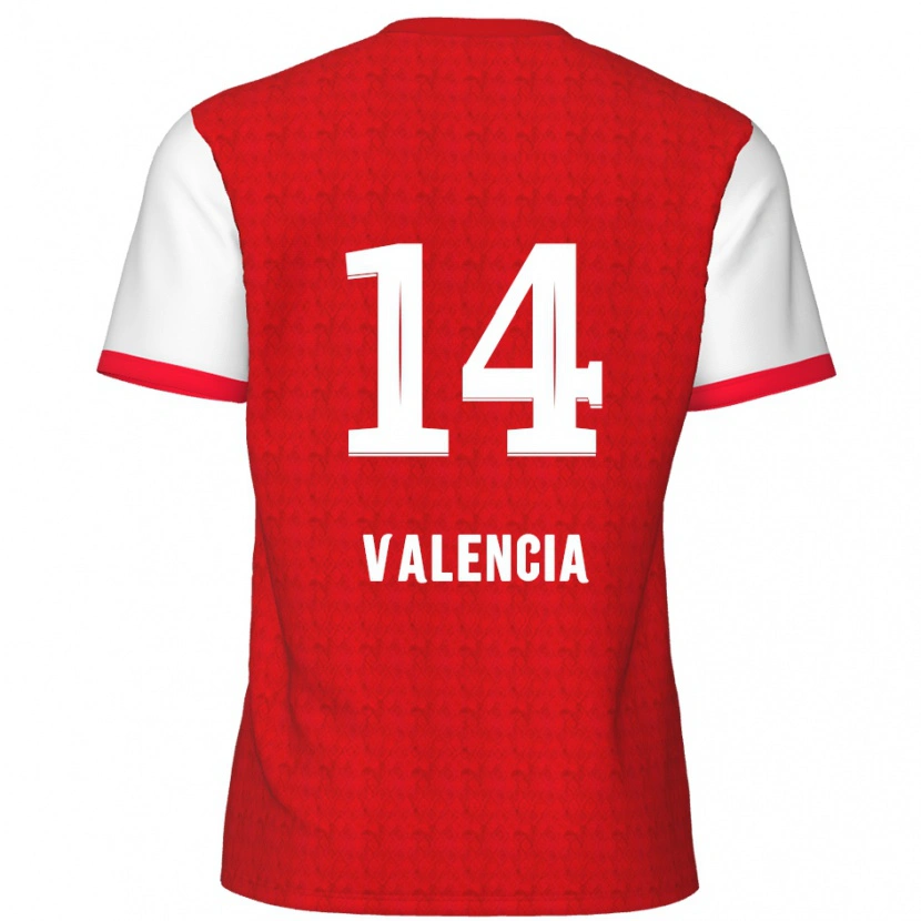 Danxen Kinder Anthony Valencia #14 Rot Weiß Heimtrikot Trikot 2024/25 T-Shirt Schweiz