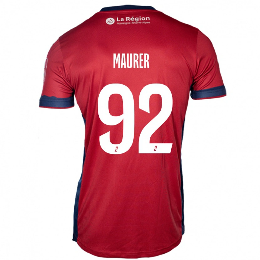 Danxen Kinder Aïman Maurer #92 Hellburgunderrot Heimtrikot Trikot 2024/25 T-Shirt Schweiz