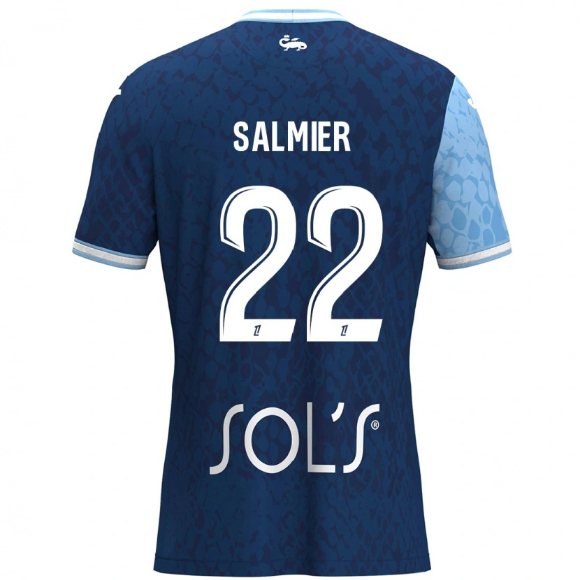 Danxen Kinder Yoann Salmier #22 Himmelblau Dunkelblau Heimtrikot Trikot 2024/25 T-Shirt Schweiz