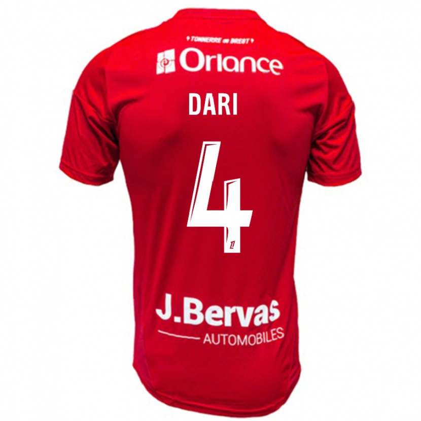 Danxen Kinder Achraf Dari #4 Rot Weiß Heimtrikot Trikot 2024/25 T-Shirt Schweiz