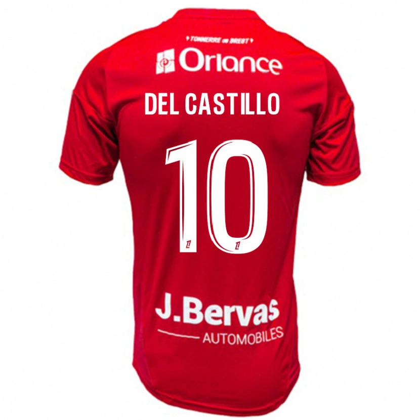 Danxen Kinder Romain Del Castillo #10 Rot Weiß Heimtrikot Trikot 2024/25 T-Shirt Schweiz