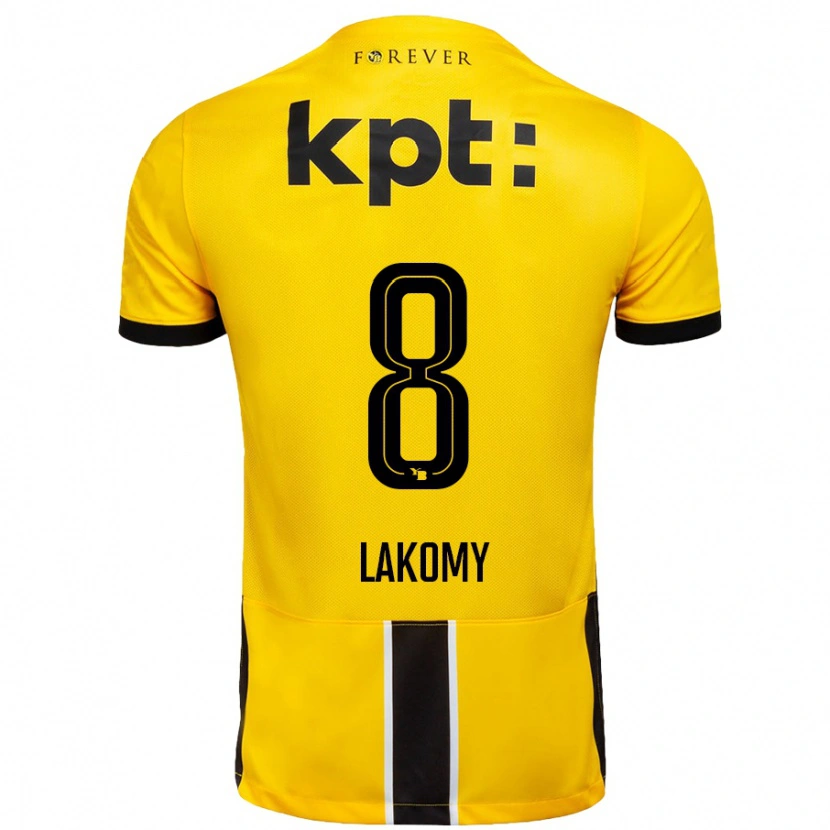 Danxen Kinder Lukasz Lakomy #8 Gelb Schwarz Heimtrikot Trikot 2024/25 T-Shirt Schweiz