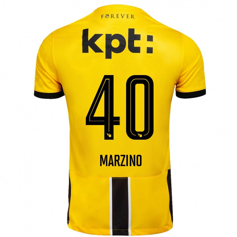 Danxen Kinder Dario Marzino #40 Gelb Schwarz Heimtrikot Trikot 2024/25 T-Shirt Schweiz