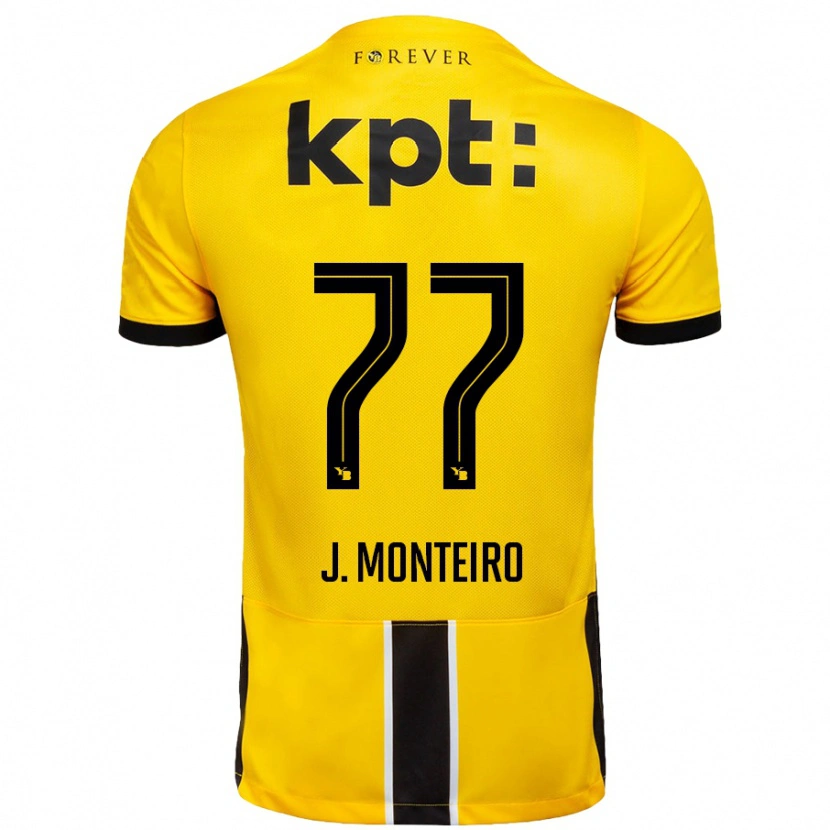 Danxen Kinder Joël Monteiro #77 Gelb Schwarz Heimtrikot Trikot 2024/25 T-Shirt Schweiz