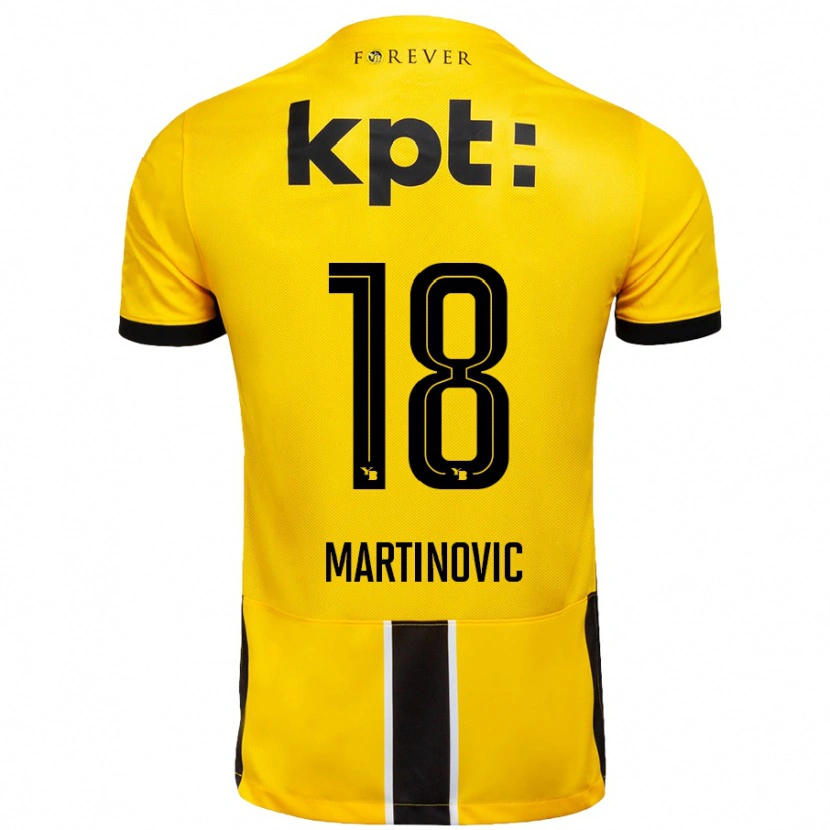 Danxen Kinder Denis Martinovic #18 Gelb Schwarz Heimtrikot Trikot 2024/25 T-Shirt Schweiz