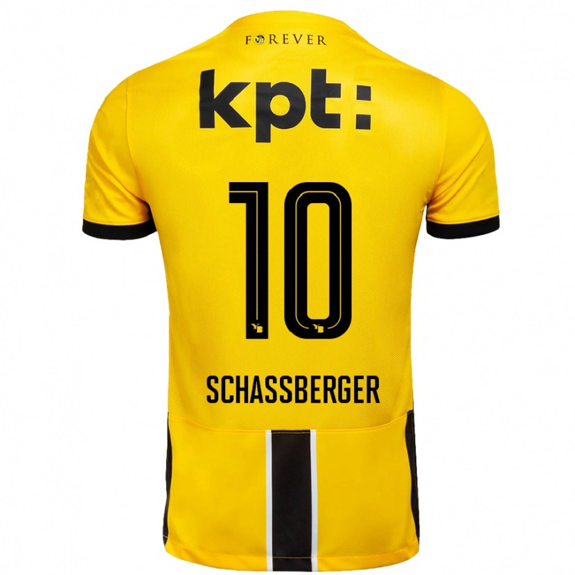 Danxen Kinder Julia Schassberger #10 Gelb Schwarz Heimtrikot Trikot 2024/25 T-Shirt Schweiz