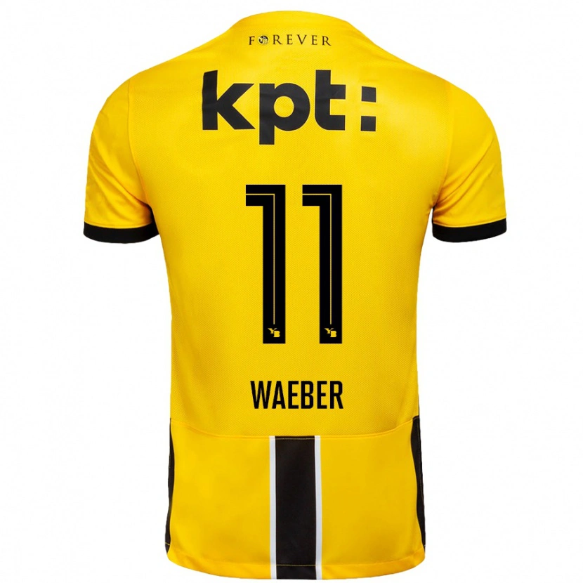 Danxen Kinder Stéphanie Waeber #11 Gelb Schwarz Heimtrikot Trikot 2024/25 T-Shirt Schweiz