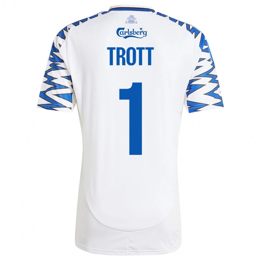 Danxen Kinder Nathan Trott #1 Weiß Himmelblau Heimtrikot Trikot 2024/25 T-Shirt Schweiz