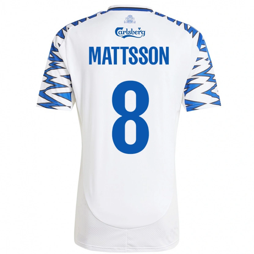 Danxen Kinder Magnus Mattsson #8 Weiß Himmelblau Heimtrikot Trikot 2024/25 T-Shirt Schweiz