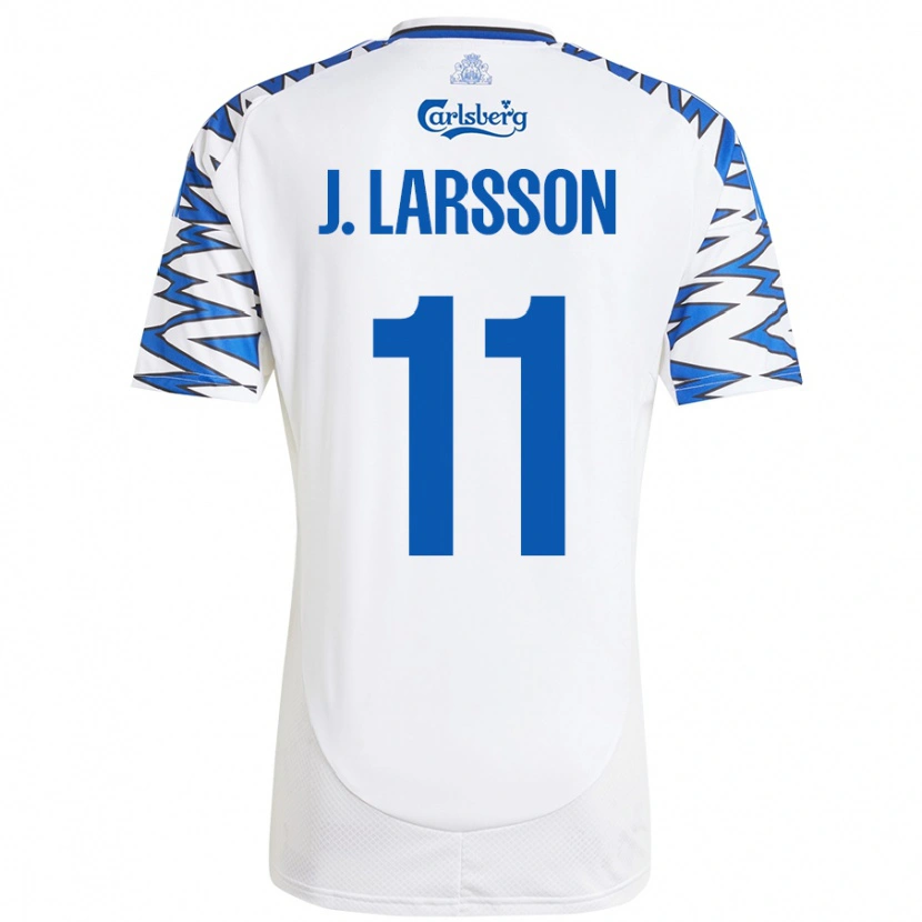 Danxen Kinder Jordan Larsson #11 Weiß Himmelblau Heimtrikot Trikot 2024/25 T-Shirt Schweiz