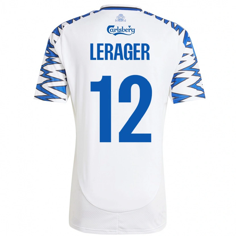 Danxen Kinder Lukas Lerager #12 Weiß Himmelblau Heimtrikot Trikot 2024/25 T-Shirt Schweiz