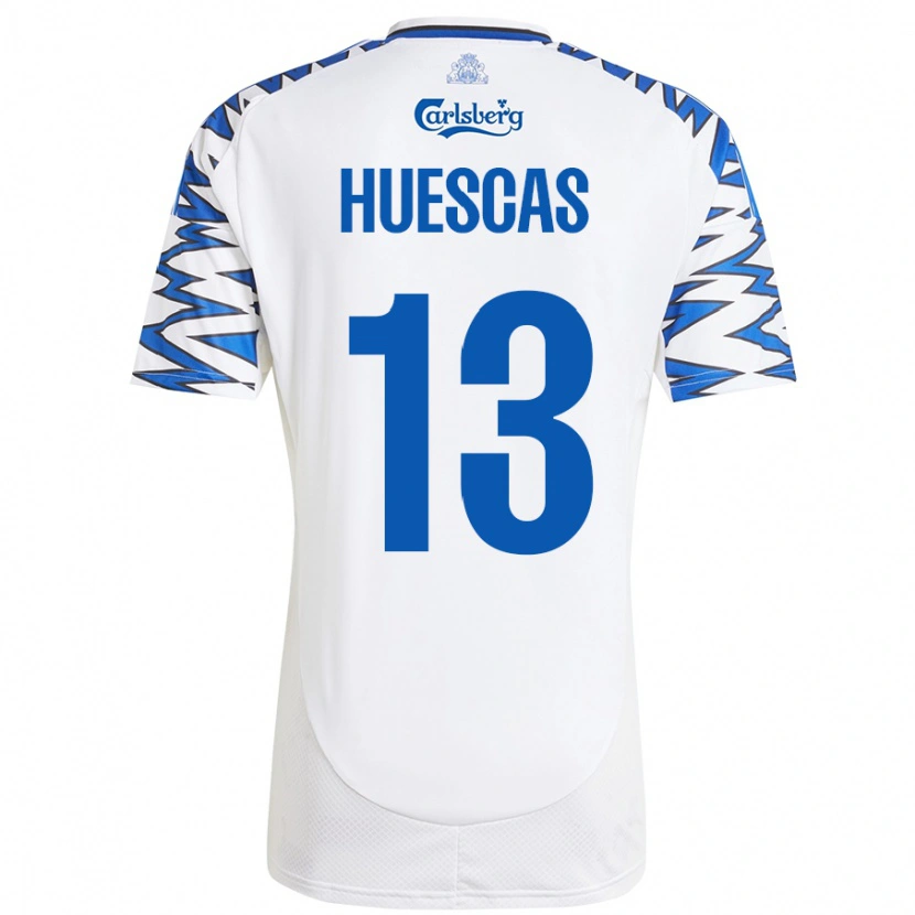 Danxen Kinder Rodrigo Huescas #13 Weiß Himmelblau Heimtrikot Trikot 2024/25 T-Shirt Schweiz