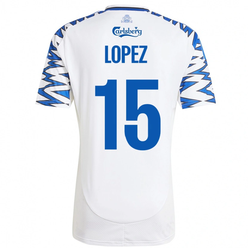 Danxen Kinder Marcos López #15 Weiß Himmelblau Heimtrikot Trikot 2024/25 T-Shirt Schweiz