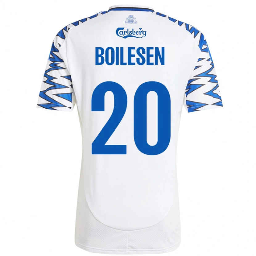 Danxen Kinder Nicolai Boilesen #20 Weiß Himmelblau Heimtrikot Trikot 2024/25 T-Shirt Schweiz