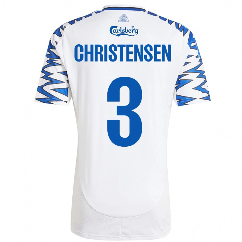 Danxen Kinder Sebastian Christensen #3 Weiß Himmelblau Heimtrikot Trikot 2024/25 T-Shirt Schweiz