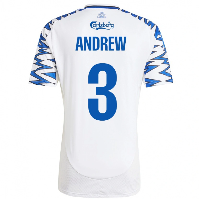 Danxen Kinder Tristan Andrew #3 Weiß Himmelblau Heimtrikot Trikot 2024/25 T-Shirt Schweiz