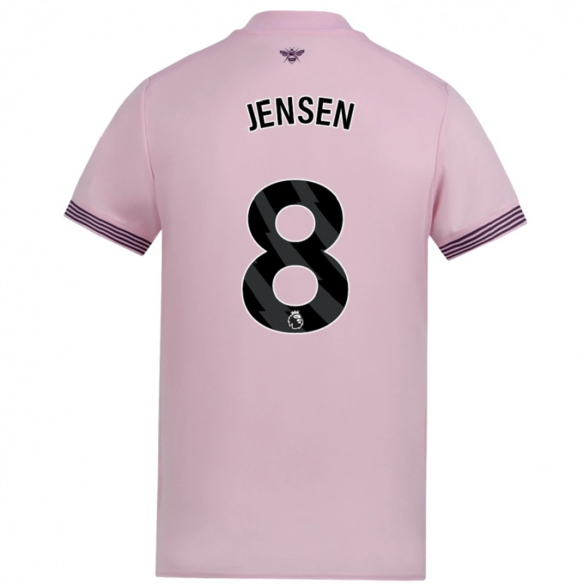 Danxen Kinder Mathias Jensen #8 Rosa Auswärtstrikot Trikot 2024/25 T-Shirt Schweiz