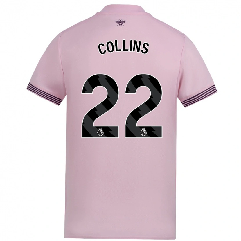 Danxen Kinder Nathan Collins #22 Rosa Auswärtstrikot Trikot 2024/25 T-Shirt Schweiz