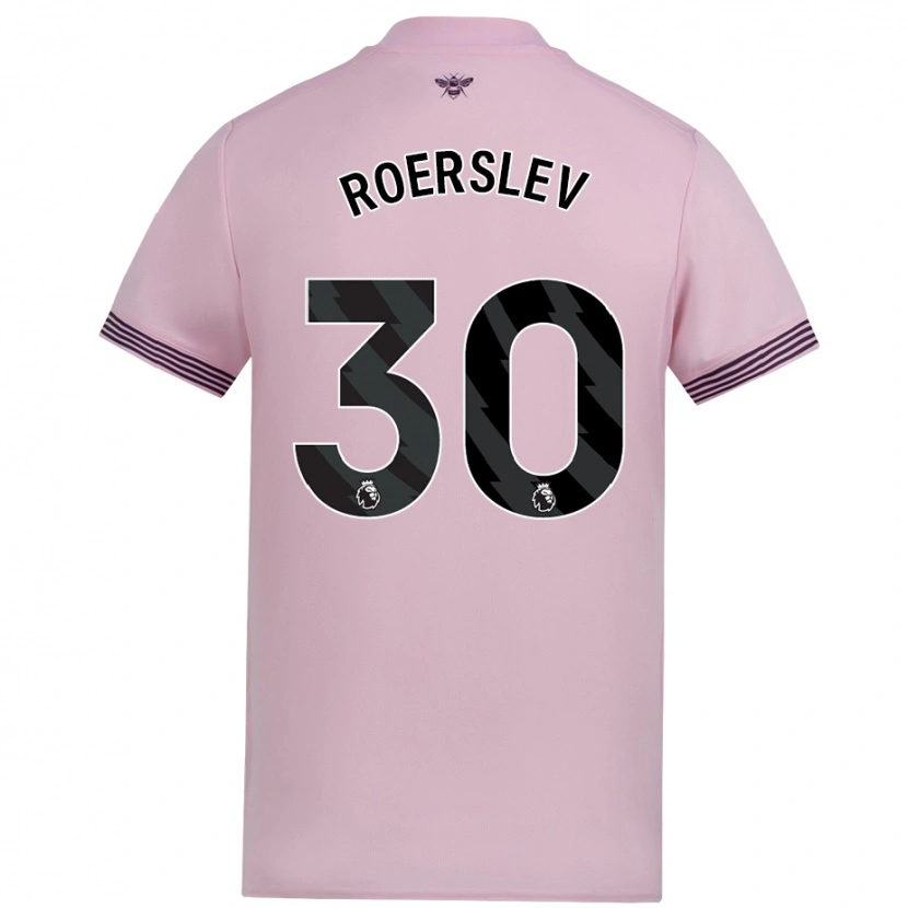 Danxen Kinder Mads Roerslev #30 Rosa Auswärtstrikot Trikot 2024/25 T-Shirt Schweiz