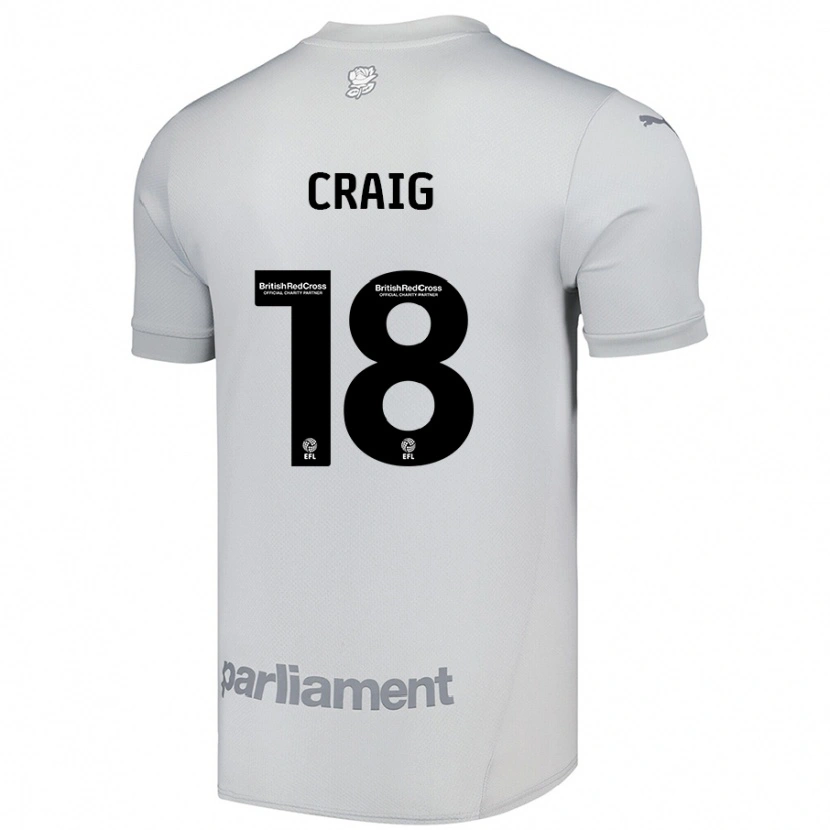 Danxen Kinder Matthew Craig #18 Silbergrau Auswärtstrikot Trikot 2024/25 T-Shirt Schweiz