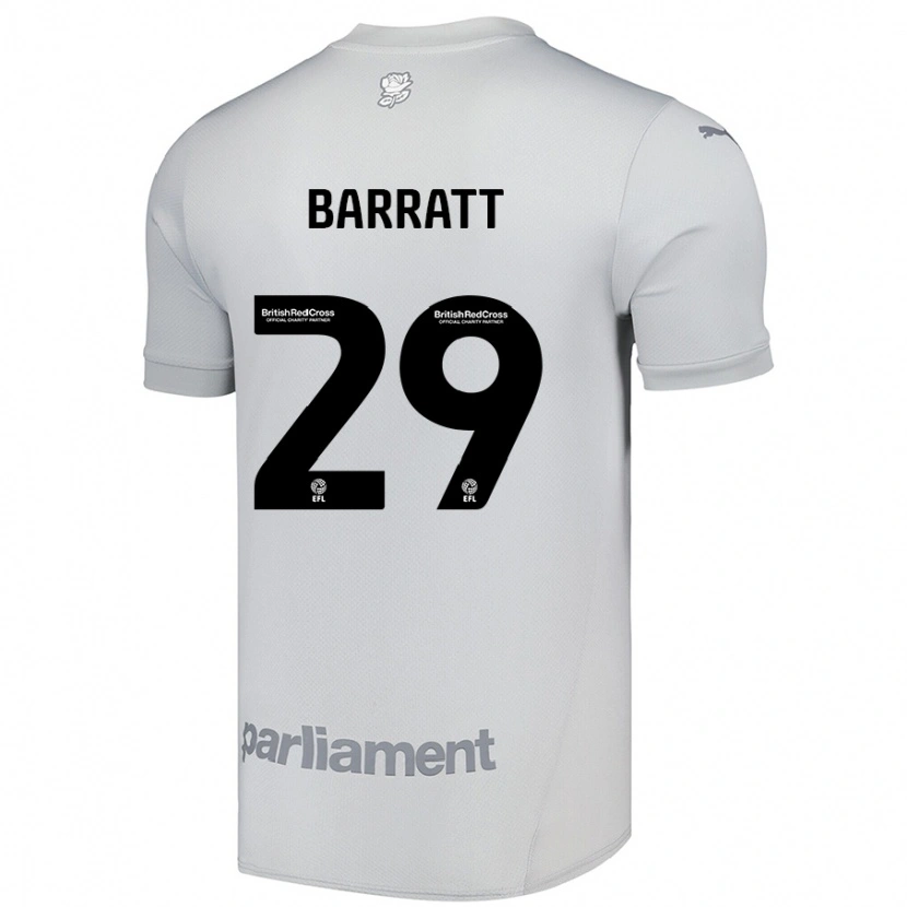 Danxen Kinder Connor Barratt #29 Silbergrau Auswärtstrikot Trikot 2024/25 T-Shirt Schweiz