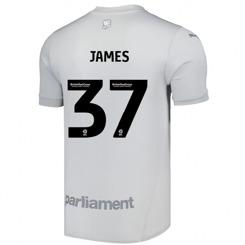 Danxen Kinder Nathan James #37 Silbergrau Auswärtstrikot Trikot 2024/25 T-Shirt Schweiz