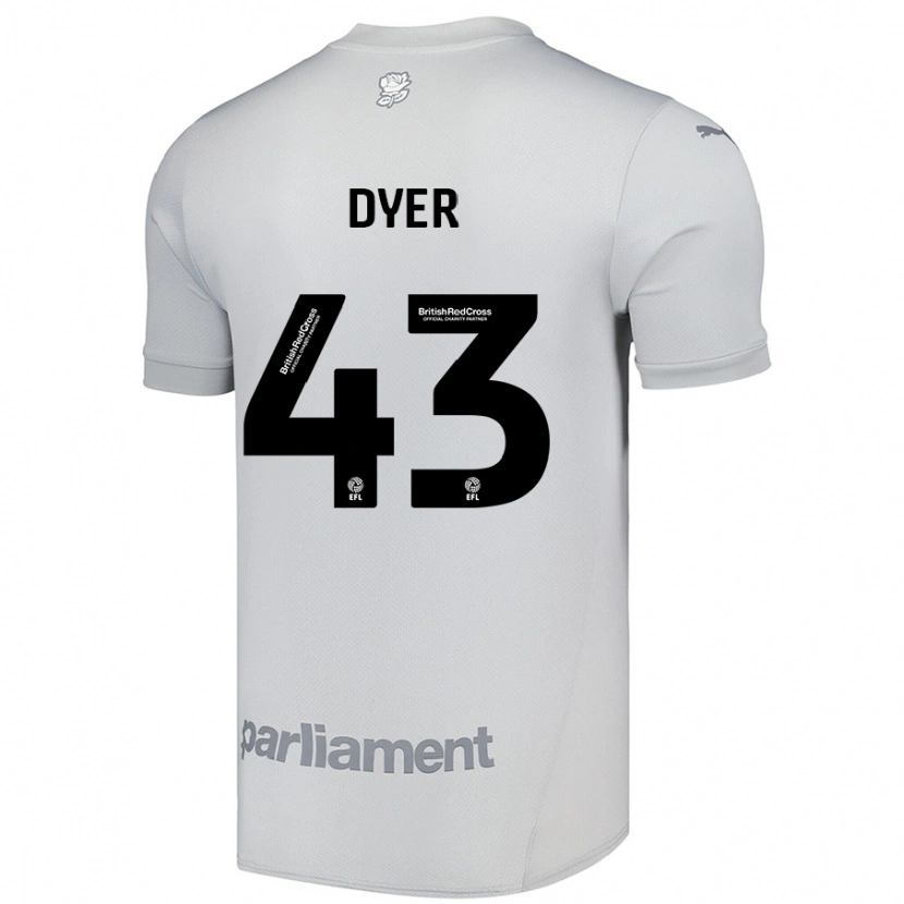 Danxen Kinder Josiah Dyer #43 Silbergrau Auswärtstrikot Trikot 2024/25 T-Shirt Schweiz